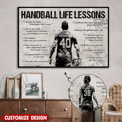 Personalized Handball Life Lessons Poster / Canvas - Gift For Handball Lovers