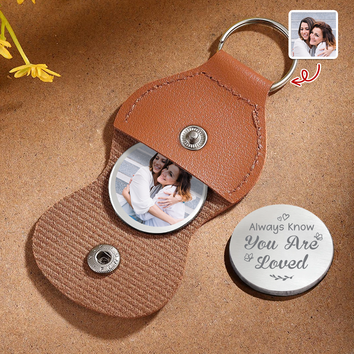 Custom Photo  - Always Know You Are Loved - Personalized Pocket Hug