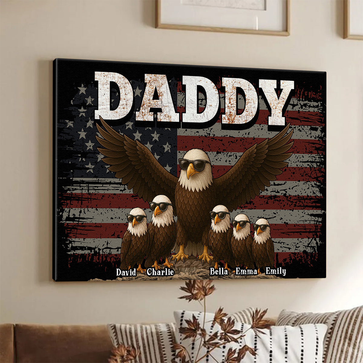 “The Eagle Gang” American Style Canvas / Poster - Personalized Father’s Day Gift