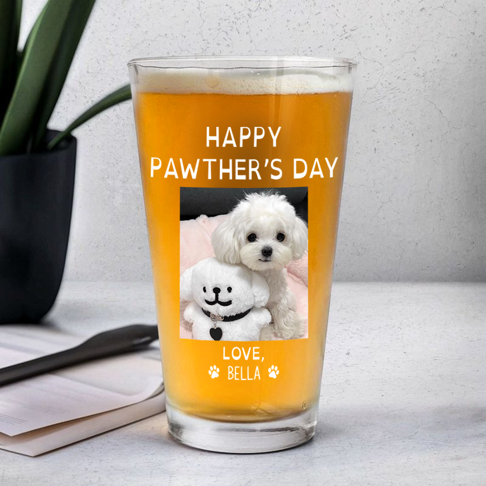 Tumbler material and size view - Personalized Dog Dad Beer Glass