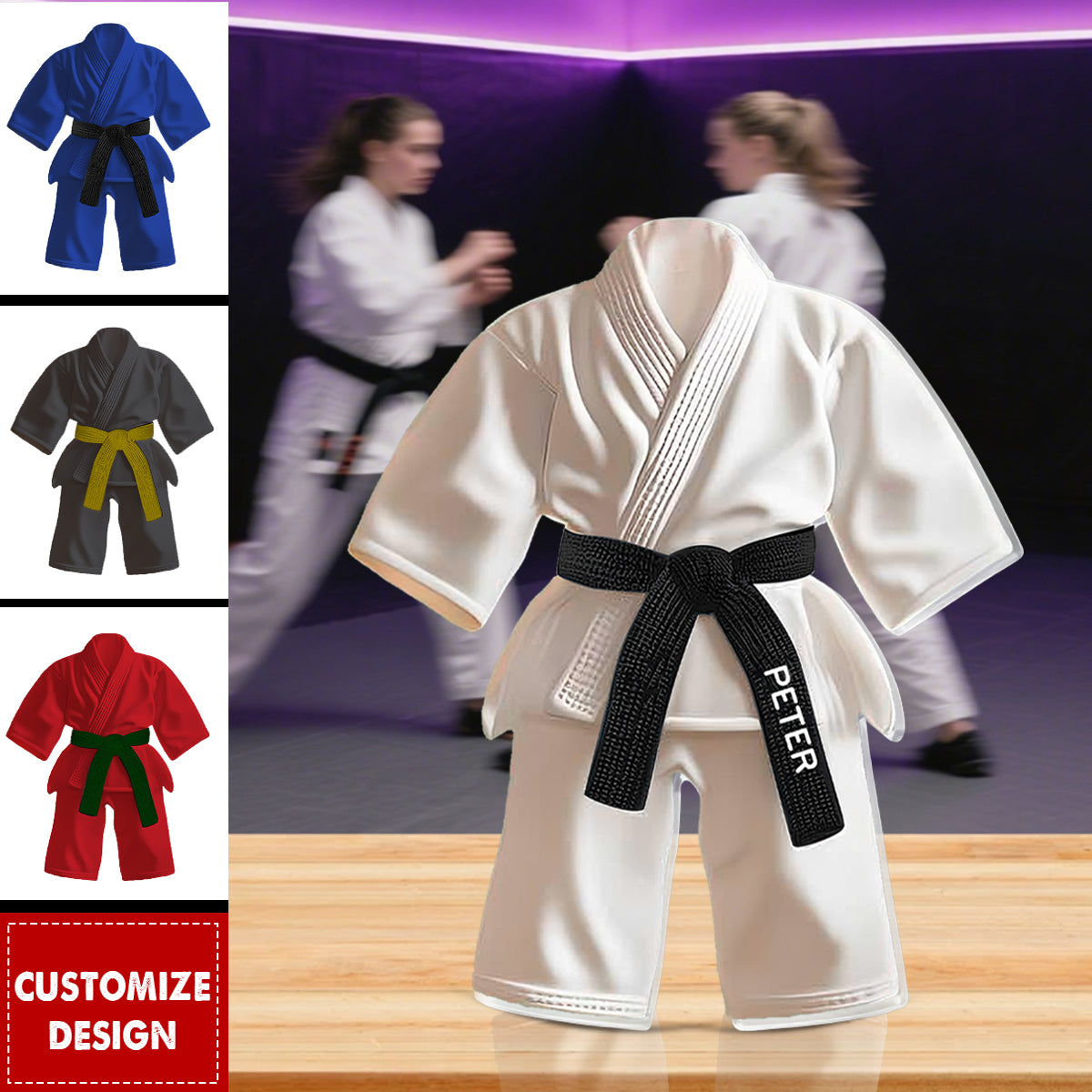 Personalized Black Belt Acrylic Plaque - Custom Jiu-Jitsu & Karate Gift