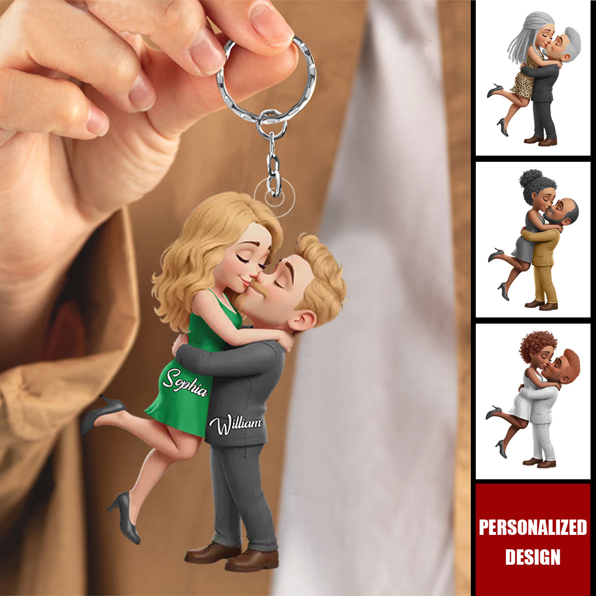 Personalized Custom Anniversary Wedding Keychain - Gifts For Husband And Wife