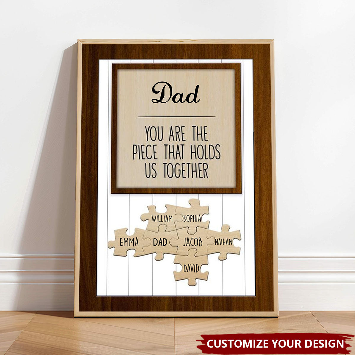 You Are The Piece That Holds Us Together - Personalized Puzzle Canvas / Poster for Dad & Mom