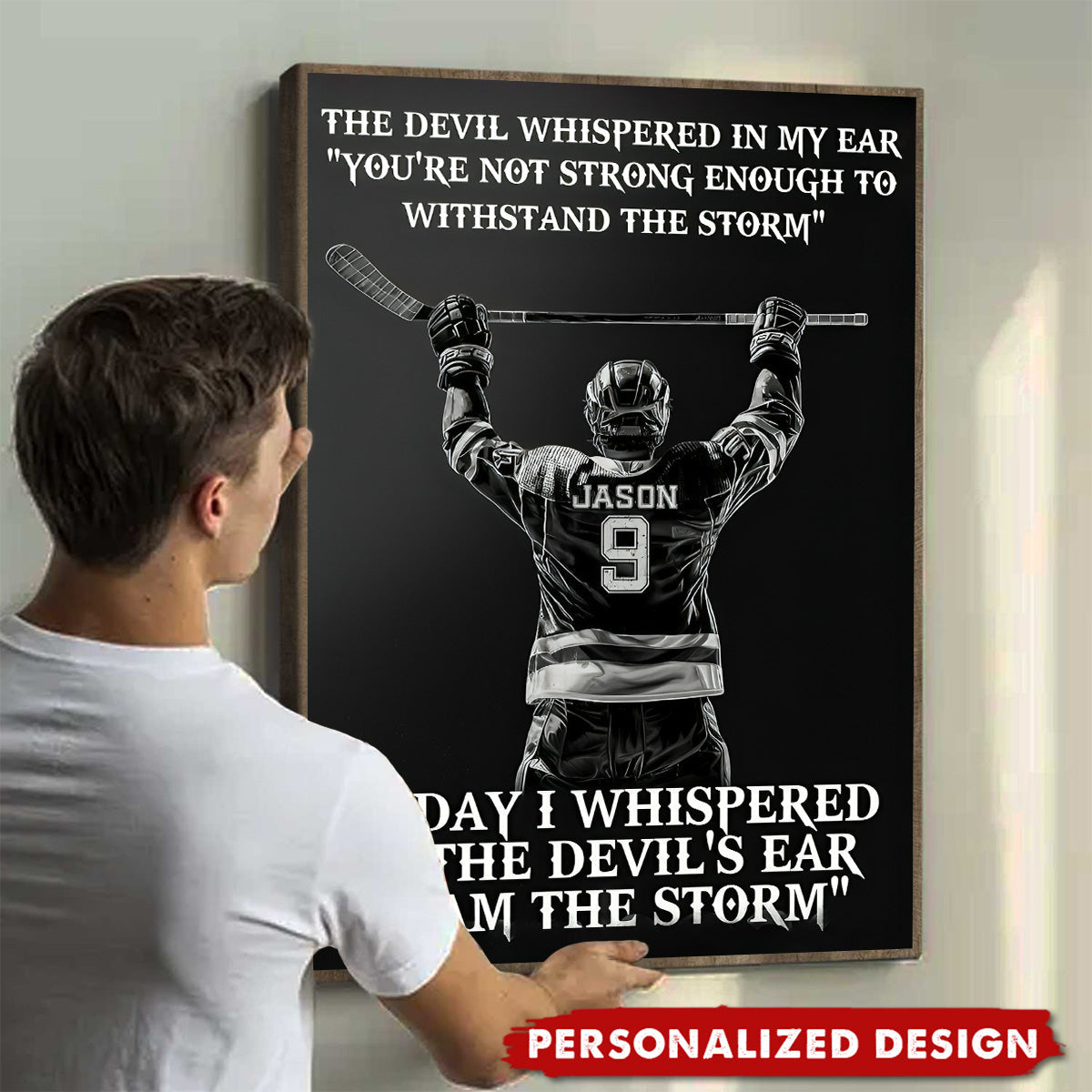 “I Am The Storm” Personalized Hockey Player Poster / Canvas - Gift For Hockey Lovers