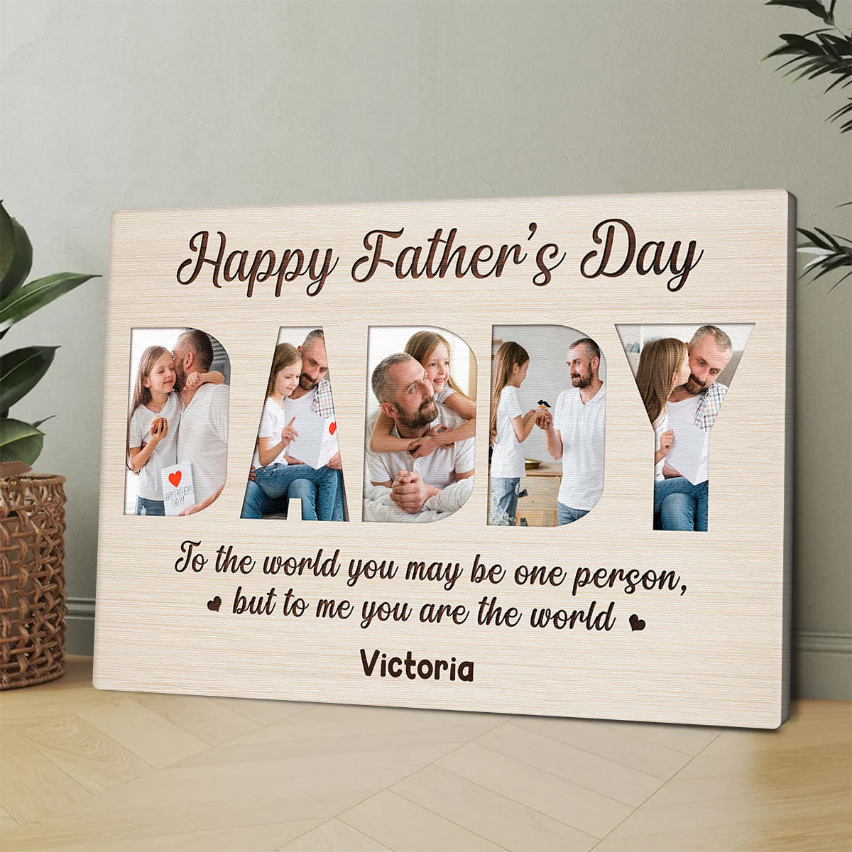 Personalized Happy Father’s Day Canvas / Poster - Custom Photo Gift for Dad
