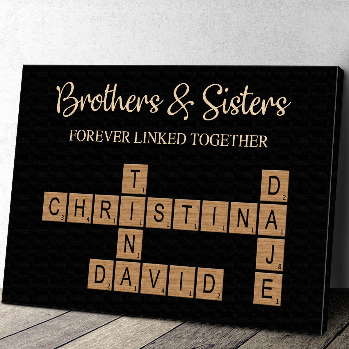 Forever Linked Together - Personalized Customized Sibling Canvas/poster