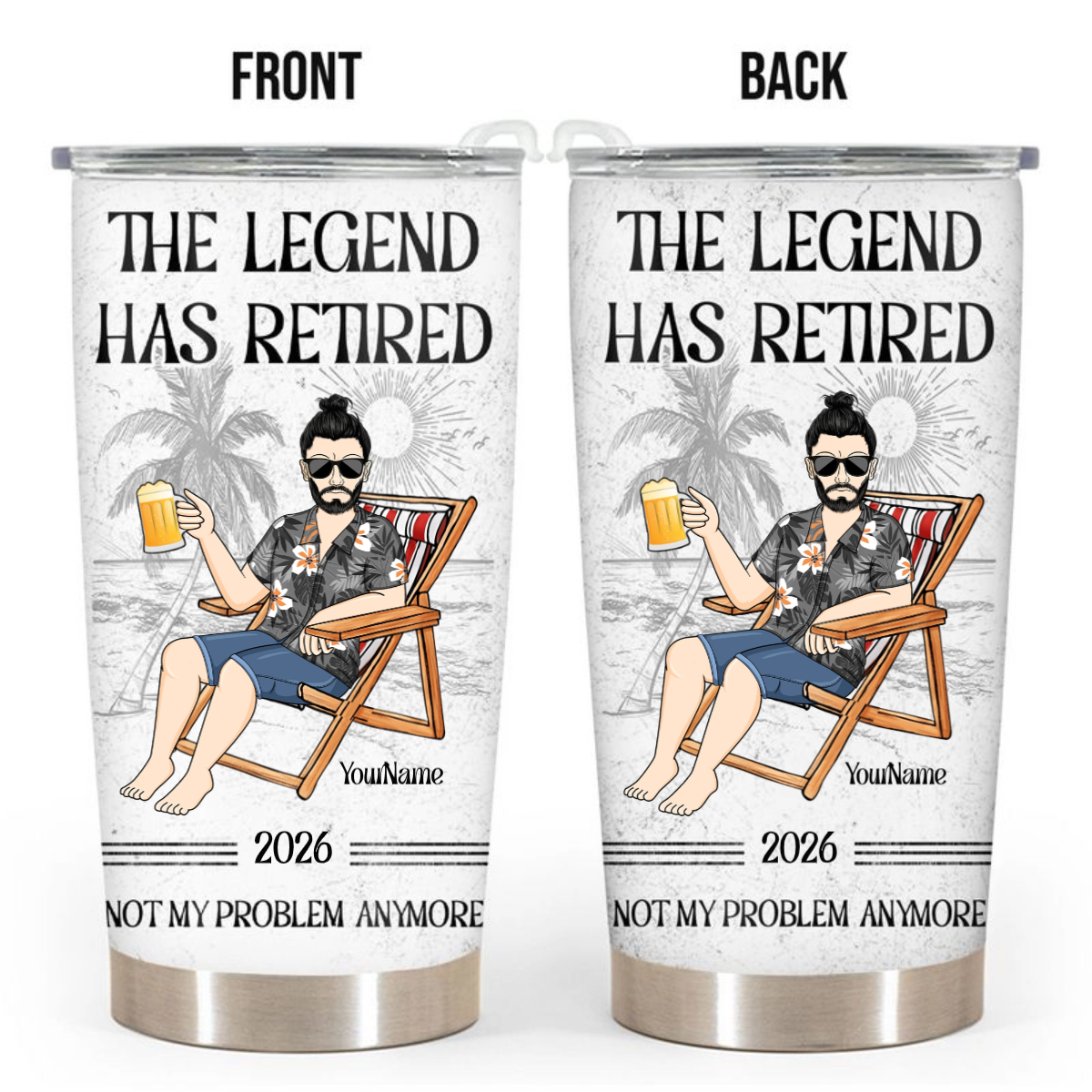 Humorous Personalized Retirement Tumbler Gift: The Legend Has Retired