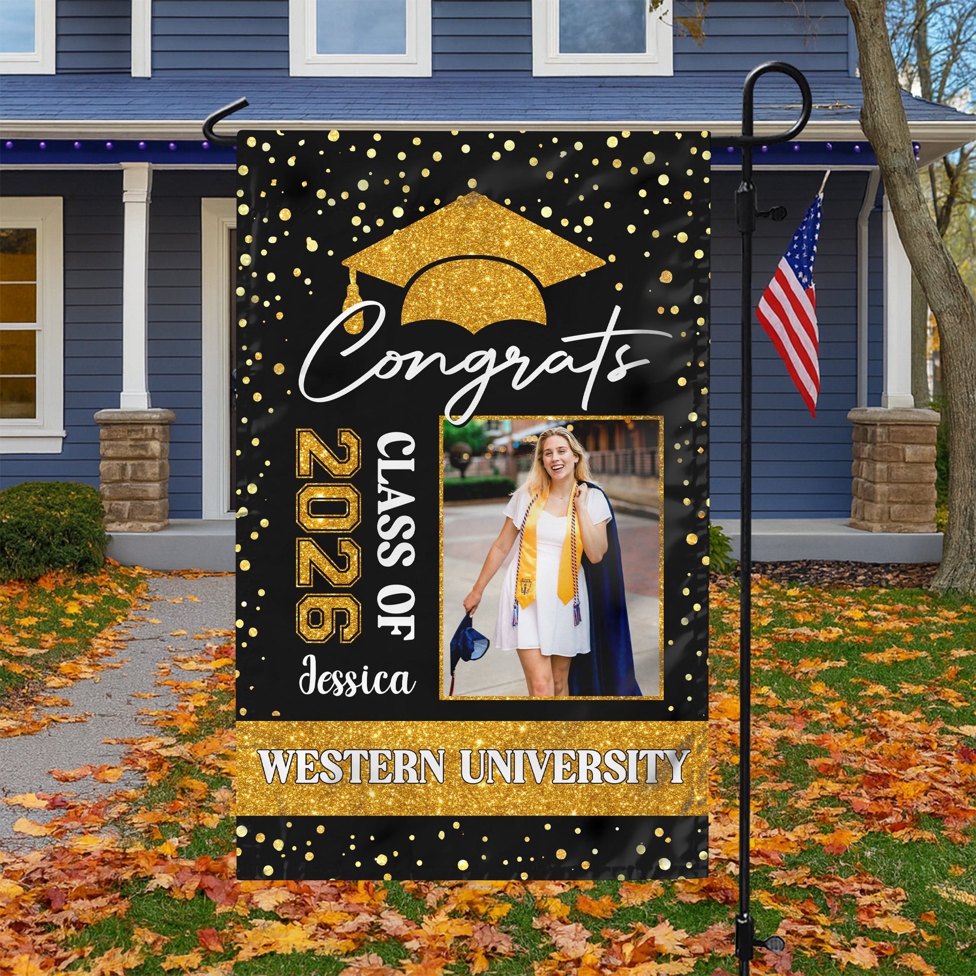 Custom Photo Class of 2026 Graduation Garden Flag | Congratulations Gift