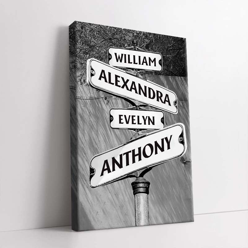 Personalized Customized Street Sign Canvas / Poster - Custom Wall Art Gift For Family