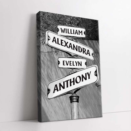 Personalized Customized Street Sign Canvas / Poster - Custom Wall Art Gift For Family