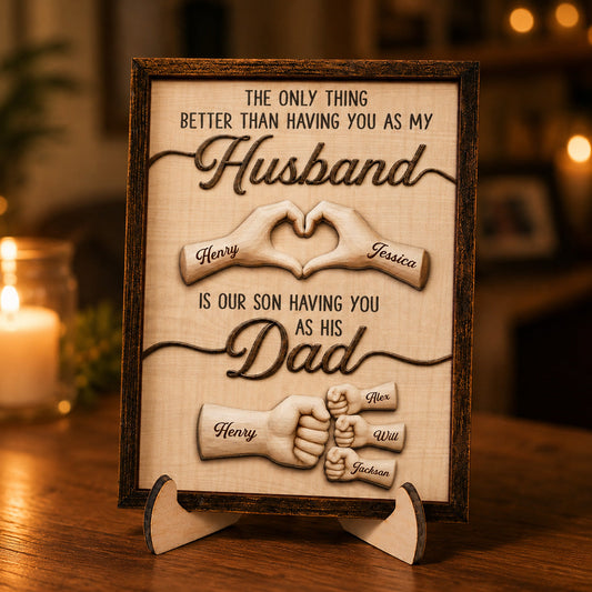 Personalized Dad Wooden Plaque for Dad with personalized design details for meaningful gifting