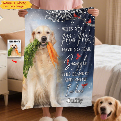 Snuggle This Blanket Memorial Pet Loss - Personalized Custom Pet Photo Blanket