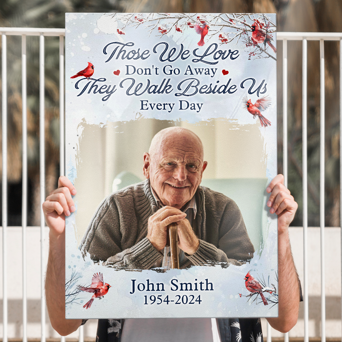 Those We Love Don't Go Away - Personalized Customized Photo Memorial Canvas / Poster