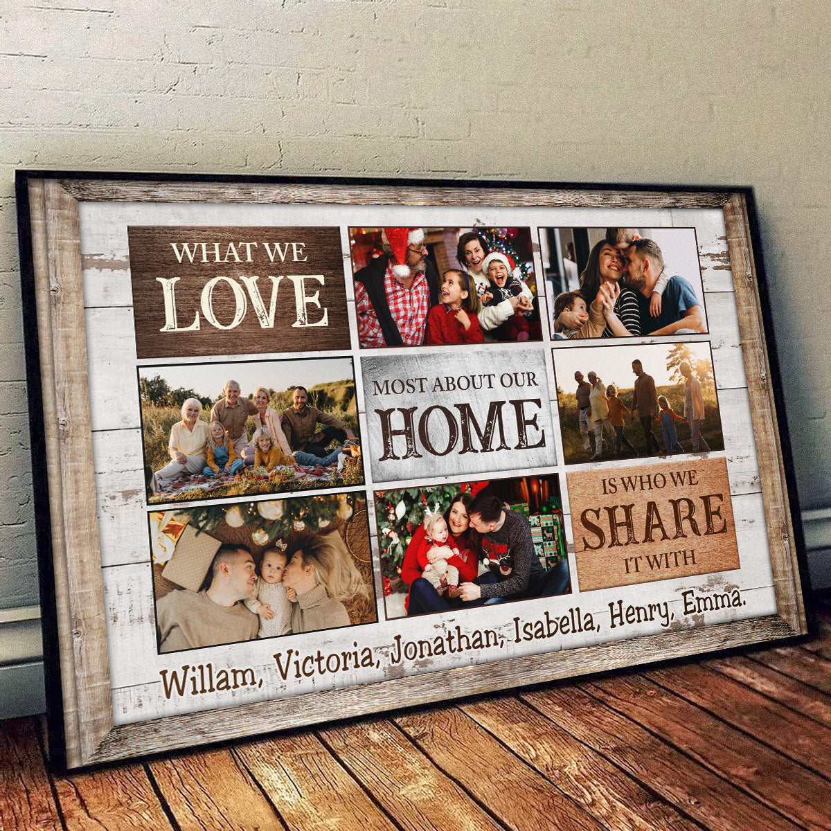 Personalized Customized Most About Our Home Photo Canvas / Poster - Custom Gift For Family