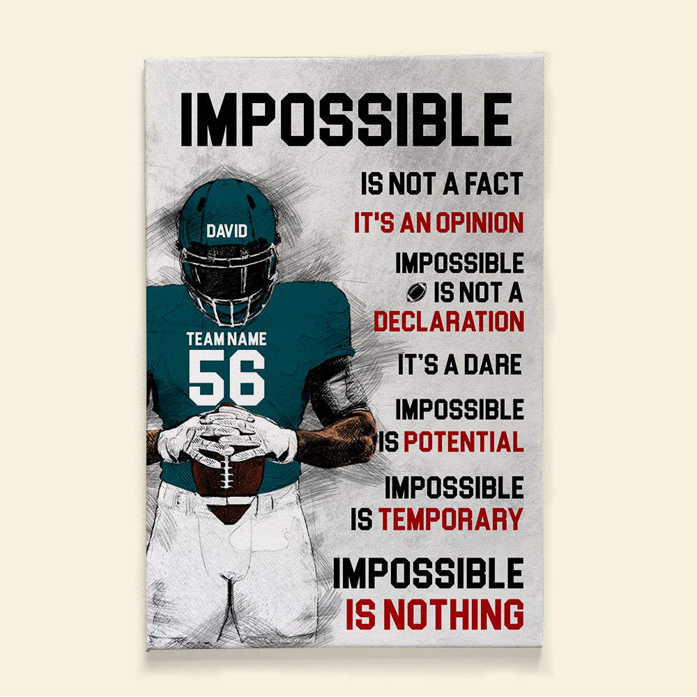 Personalized Football Canvas / Poster - Custom Gift for Football Fans