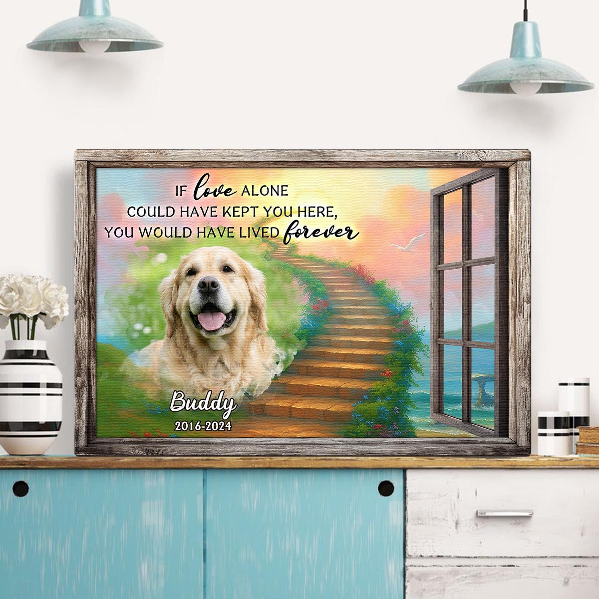 Personalized Custom Photo If Love Could Have Kept You Here Canvas / Poster - Customized Memorial Gift For Pet Lovers