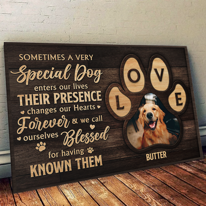 Sometimes A Very Special Dog Enters Your Life - Personalized Customized Pet Lovers Dog Lovers Canvas / Poster