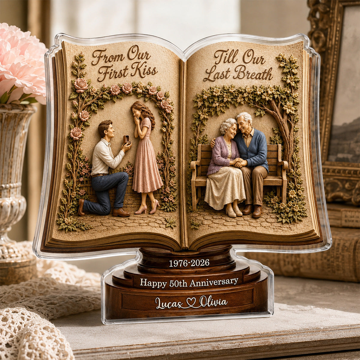 Custom Anniversary Acrylic Plaque personalization view for Wife