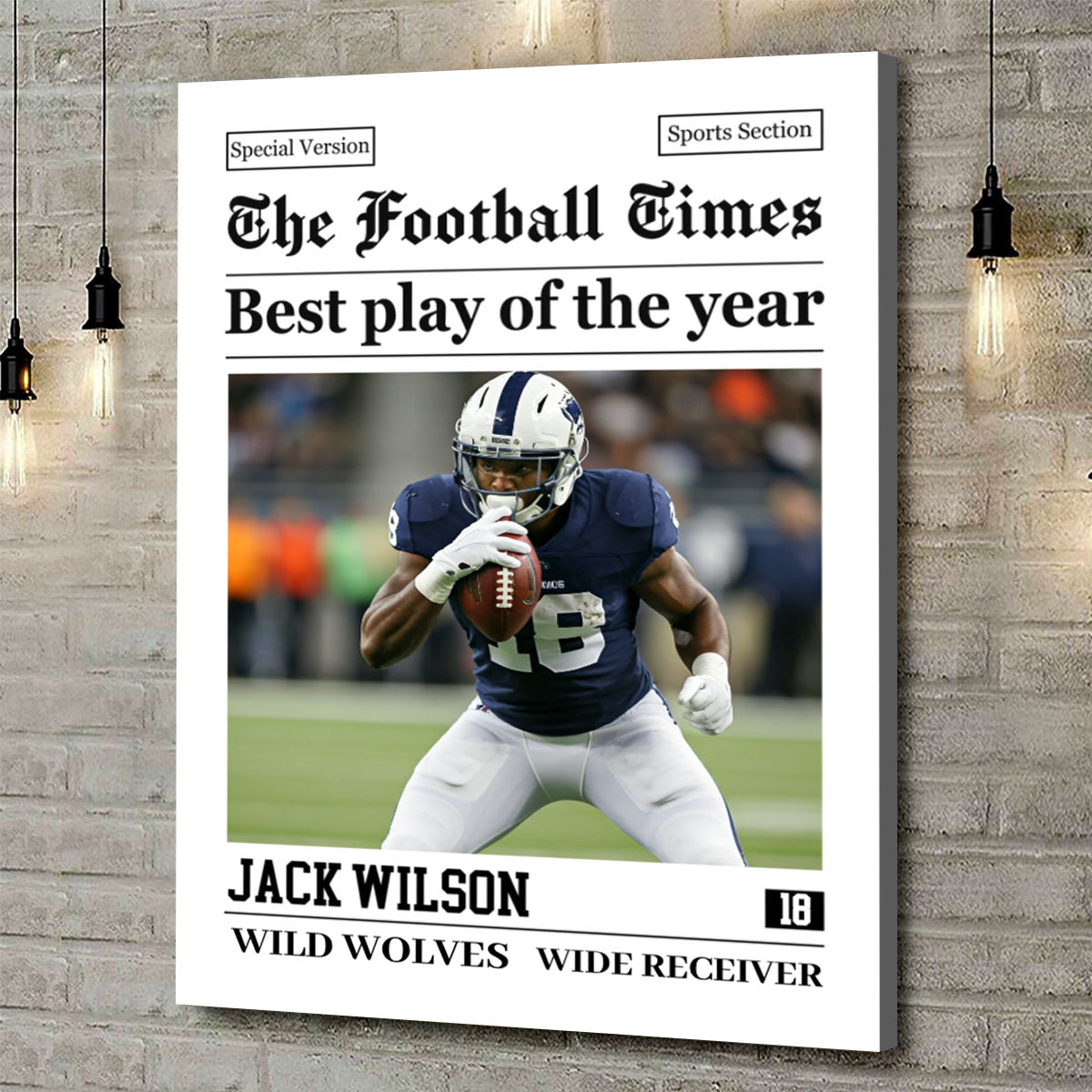 Rookie Today Champion Tomorrow - Personalized Custom Photo American Football Poster / Canvas