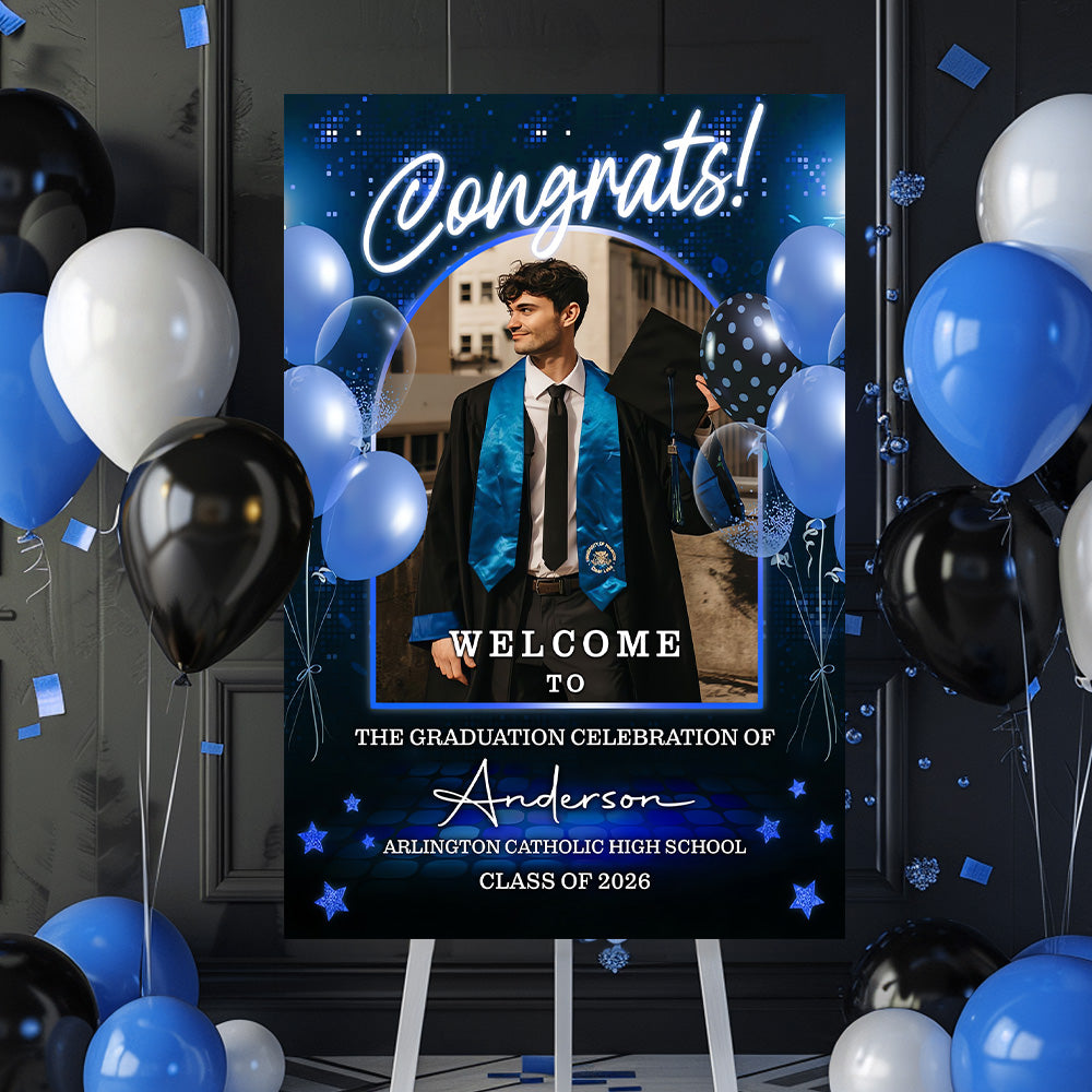 Personalized Graduation Welcome Canvas / Poster - Custom Photo Graduation Gifts