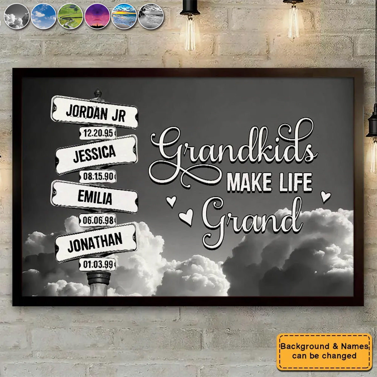 Personalized Street Signs With Grandkids Names Poster / Canvas - Custom Gift For Grandma