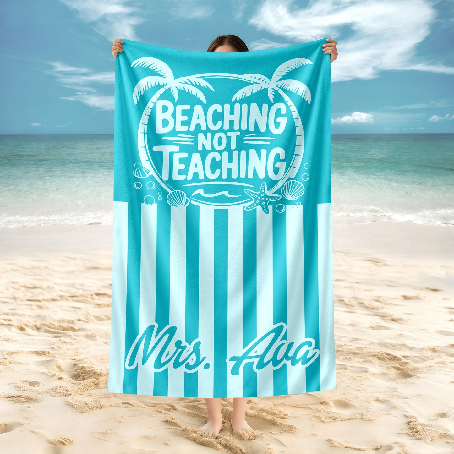 Custom Teacher Beach Towel for Teacher with personalized design details for meaningful gifting image 6
