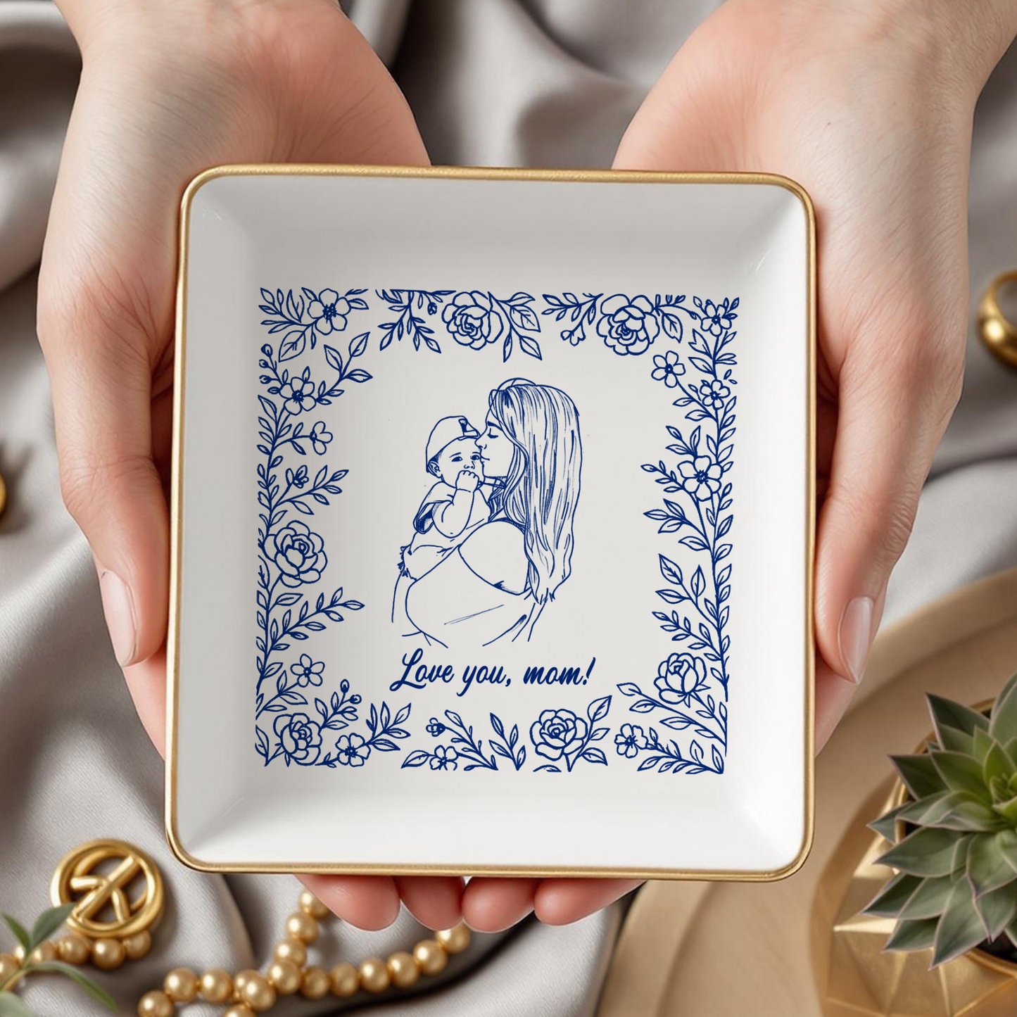 Personalized Mom Jewelry Dish - Custom Photo for Mother’s Day