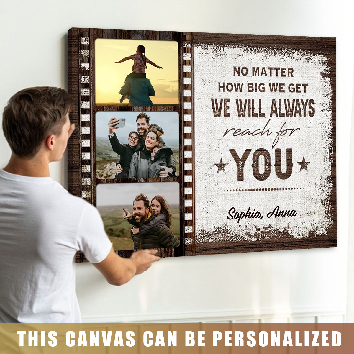 To Us You Are The World - Custom Photo & Name Canvas / Poster for Dad