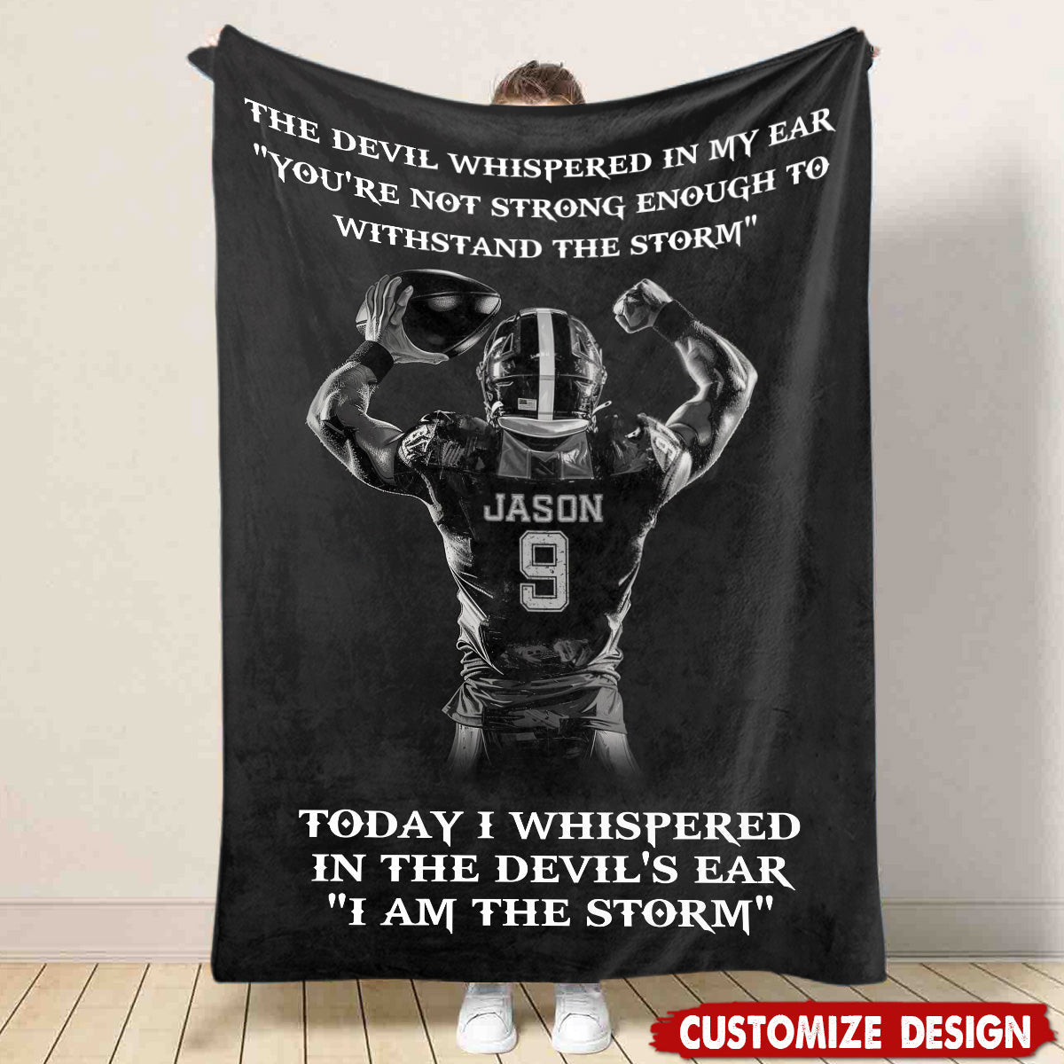 Personalized I Am The Storm Football Boys Blanket - Gift For Football Lovers