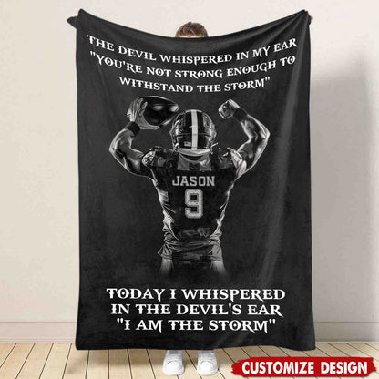 Personalized I Am The Storm Football Boys Blanket - Gift For Football Lovers
