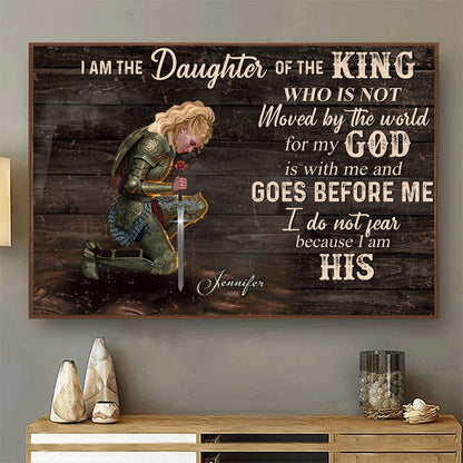 Personalized "Daughter of the King" Canvas - Empowering Faith Wall Art for Her.