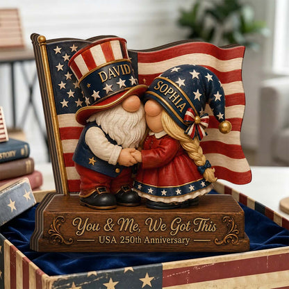 Personalized Patriotic Couple Plaque personalization view for Couples