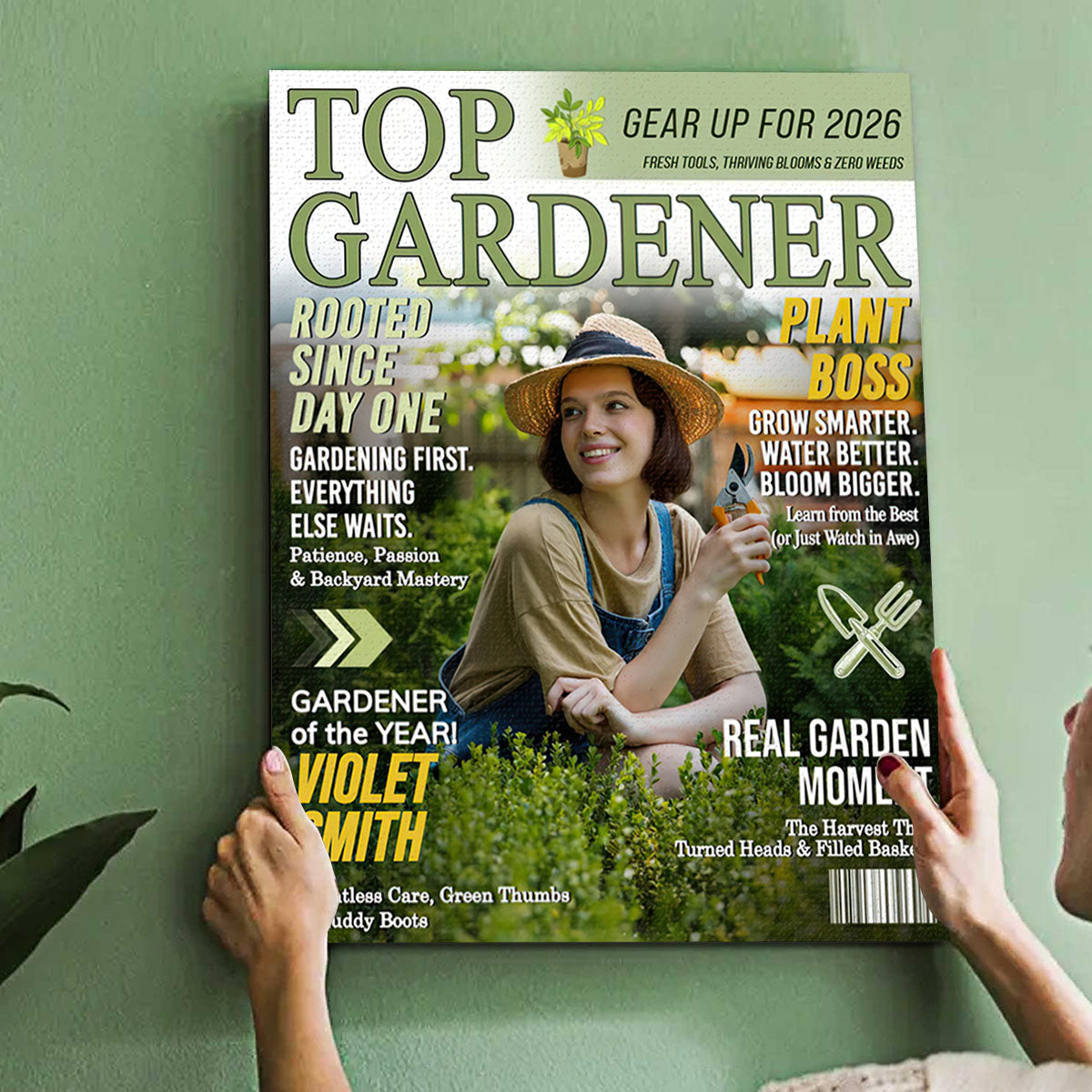 Personalized Gardener Magazine Canvas for Mom with personalized design details for meaningful gifting image 6
