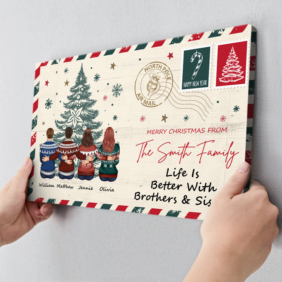 Personalized Family Christmas Canvas - 'This Is Us' Quote Wall Art Gift