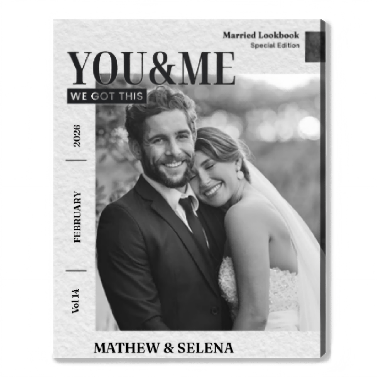 You and Me - Personalized Couple Wedding Magazine Canvas / Poster