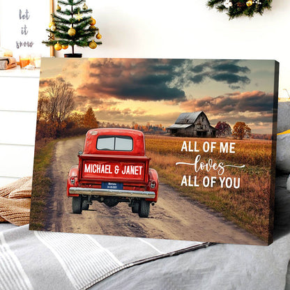 “God Blessed The Broken Road” - Personalized Rustic Couple Canvas / Poster