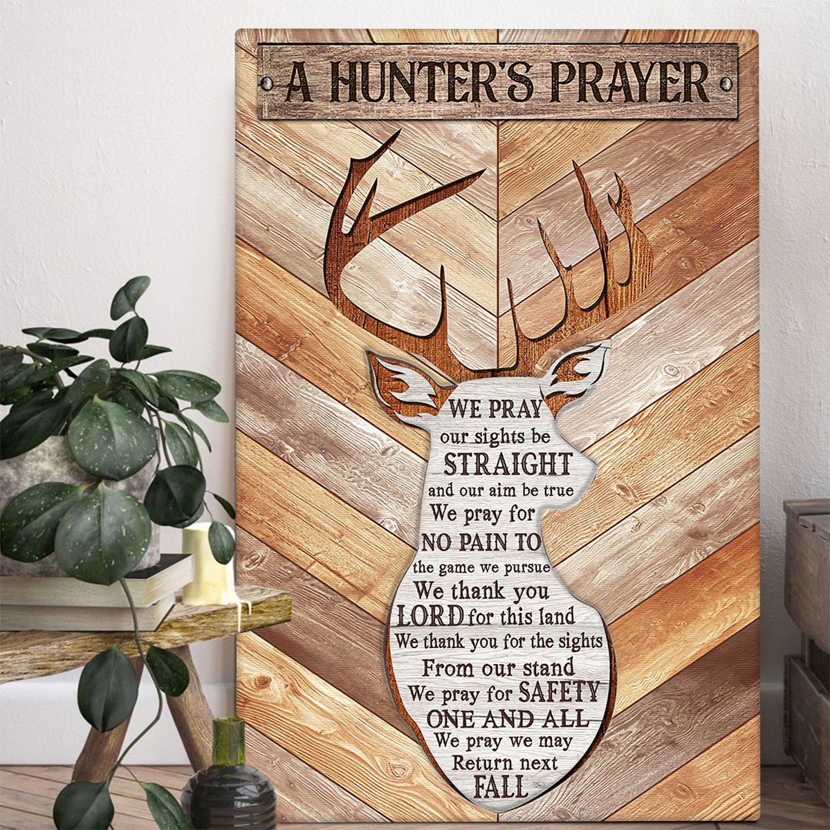 Personalized Customized Home Decor A Hunter's Prayer Canvas / Poster - Custom Gift For Family Members