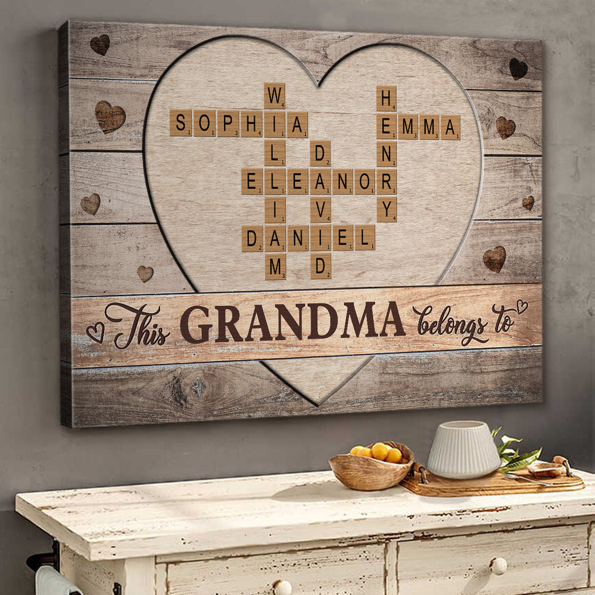 Personalized Customized This Family Belong To Canvas / Poster - Custom Crossword Wall Art Gift For Family Members