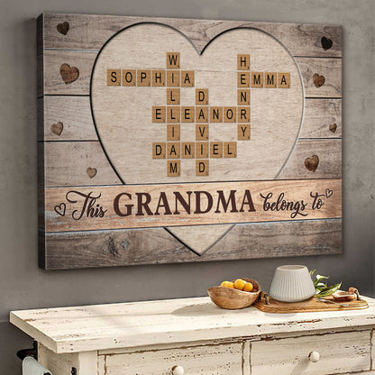 Personalized Customized This Family Belong To Canvas / Poster - Custom Crossword Wall Art Gift For Family Members