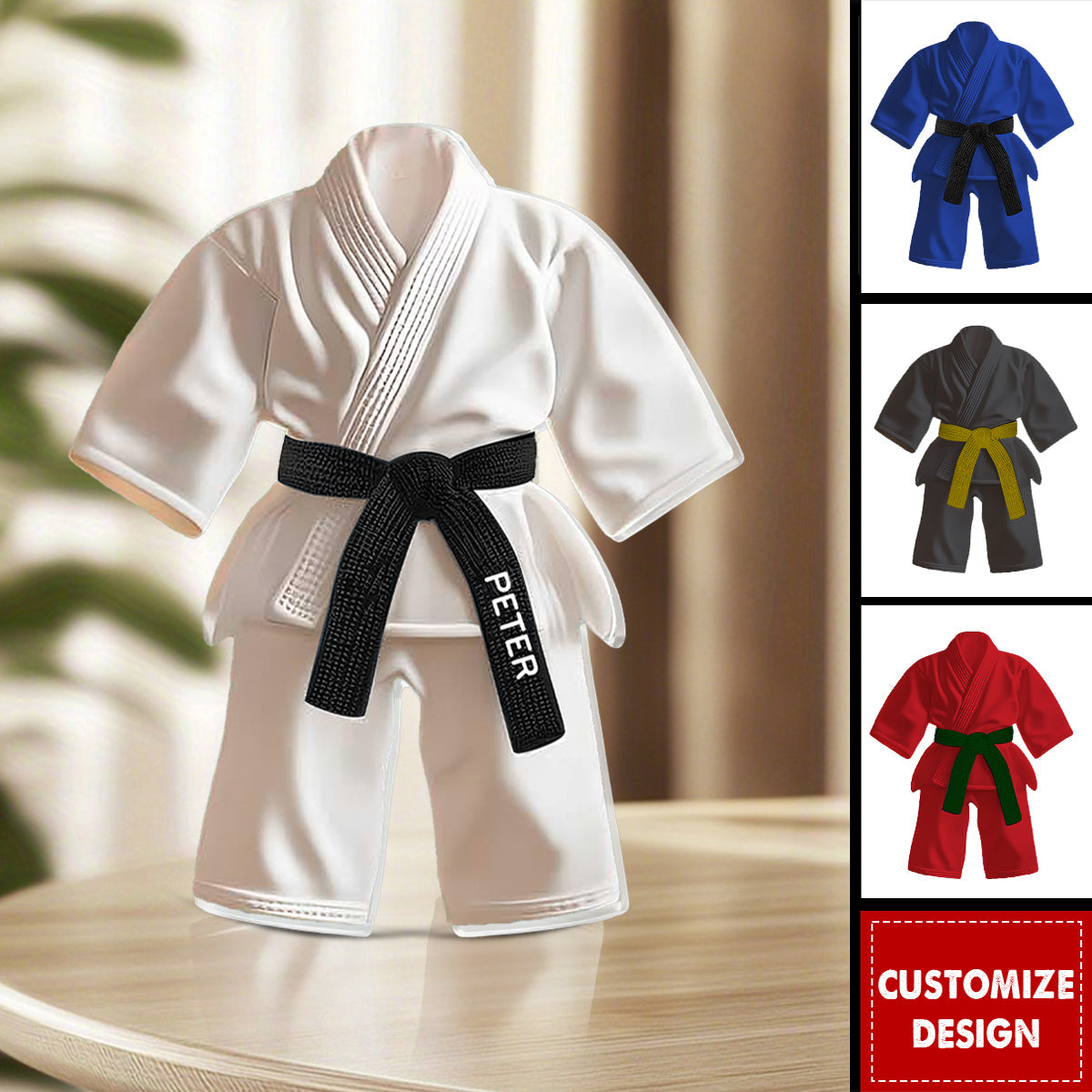 Personalized Black Belt Acrylic Plaque - Custom Jiu-Jitsu & Karate Gift