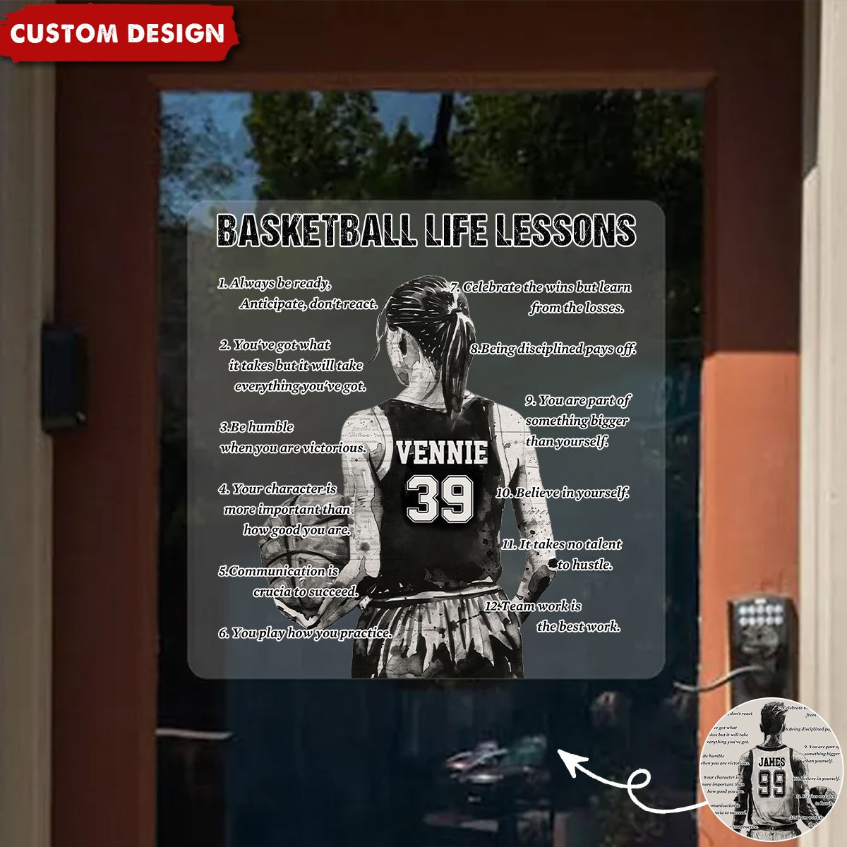Personalized Basketball Life Lessons Decal - Custom Gift for Players & Fans