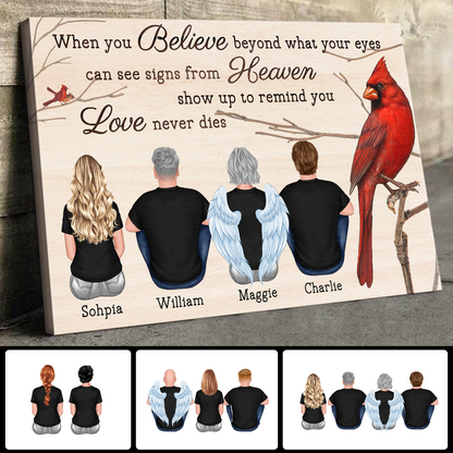 Custom Memorial For Loved One 'Love Never Dies' Canvas - Personalized Family Gift
