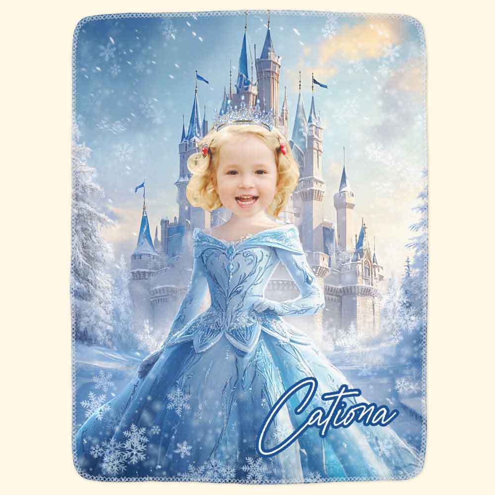 Ice Princess - Gifts For Little Girls, Daughter - Personalized Photo Blanket
