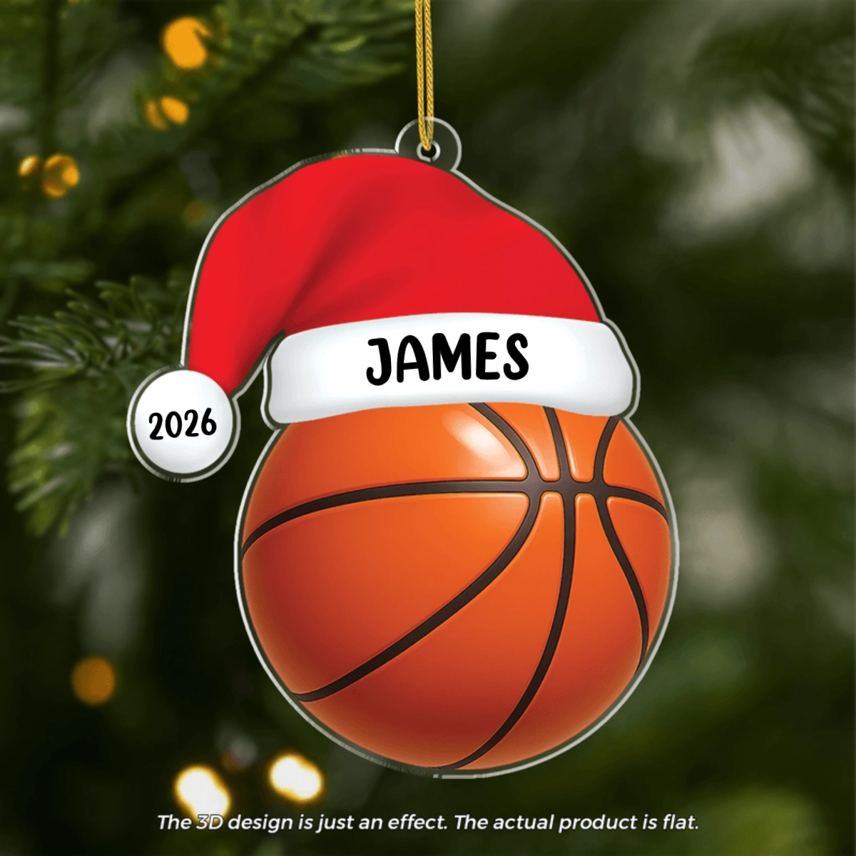 Personalized Sports Christmas Ornament - Custom Name & Year Acrylic Keepsake for Athletes