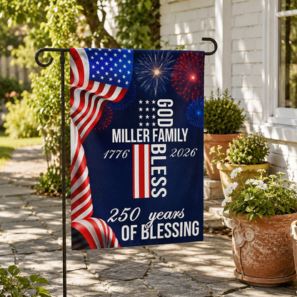 Custom America 250 Years Of Blessings Flag for Family with personalized design details for meaningful gifting image 6