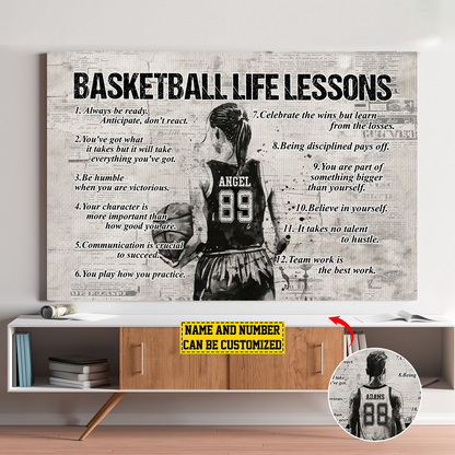 Basketball Life Lessons - Personalized Poster / Canvas