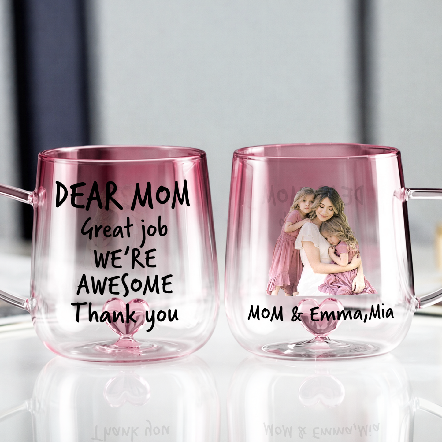Dear Mom I Am Awesome - Personalized Gradient Glass Mug