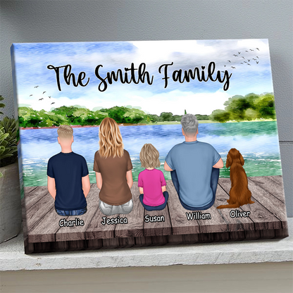 "The [Family Name] Family" Personalized Lakeside Canvas Art Gift