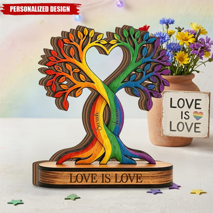 Custom Lgbtq Tree Of Life Plaque for Couples with personalized design details for meaningful gifting