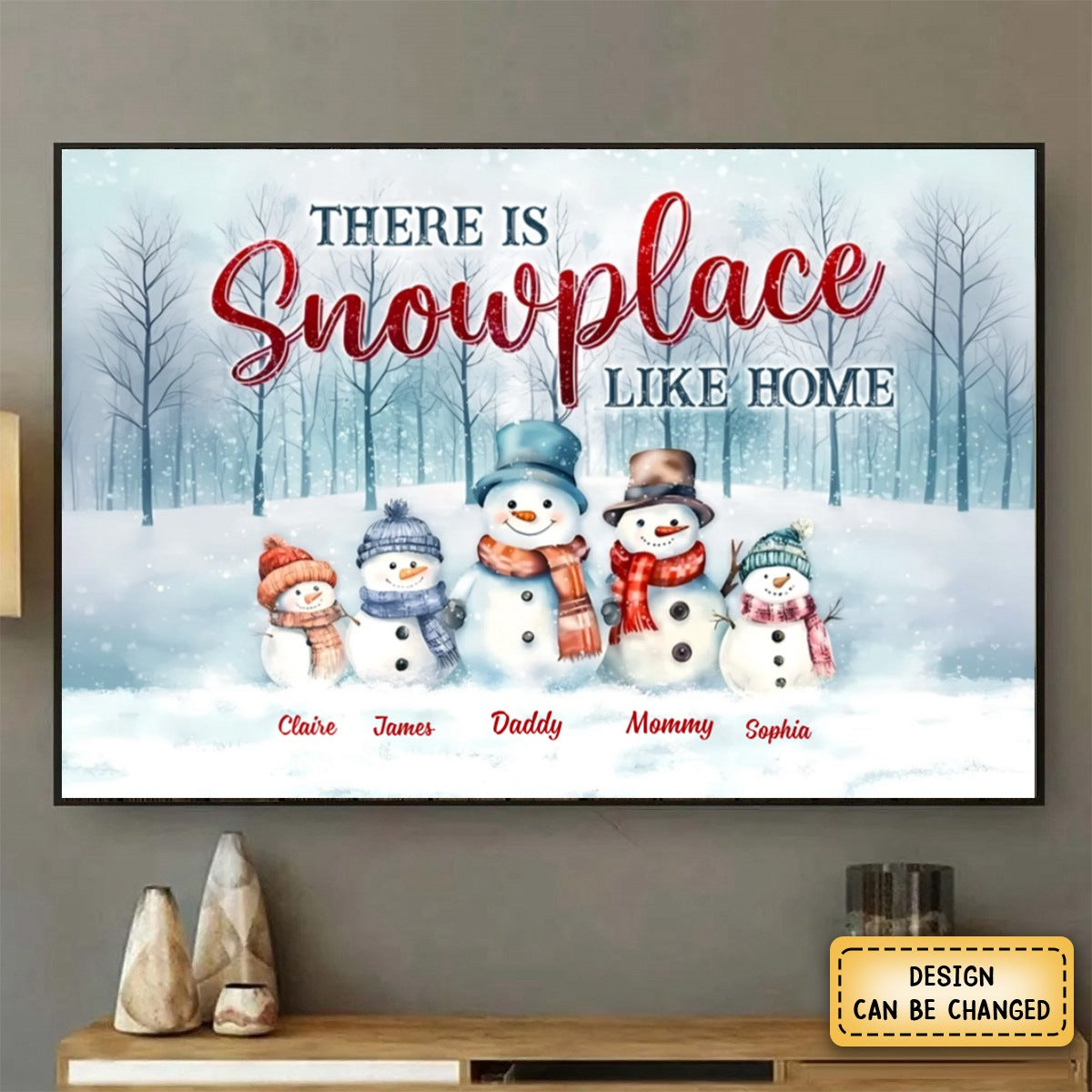 There's Snowplace Like Home - Personalized Family Poster / Canvas